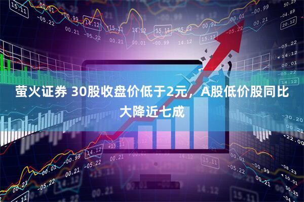 萤火证券 30股收盘价低于2元,A股低价股同比大降近七成